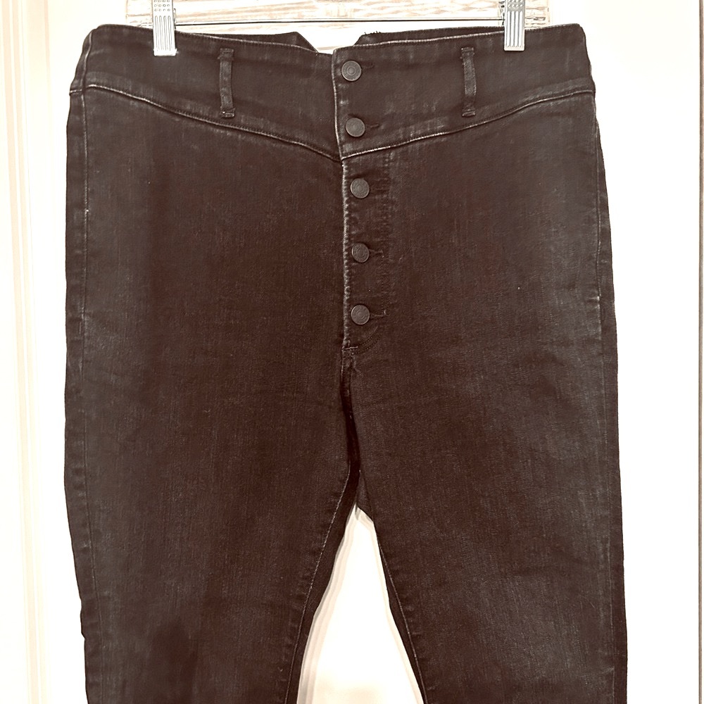 Express High Rise Button Front Jeans - Picture 2 of 15
